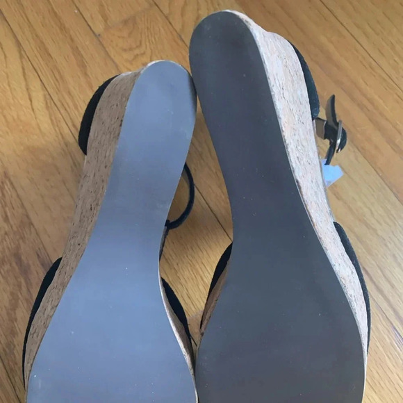 NWOB Boston Proper Faux Black Suede Espadrilles Size 8 - Picture 6 of 6